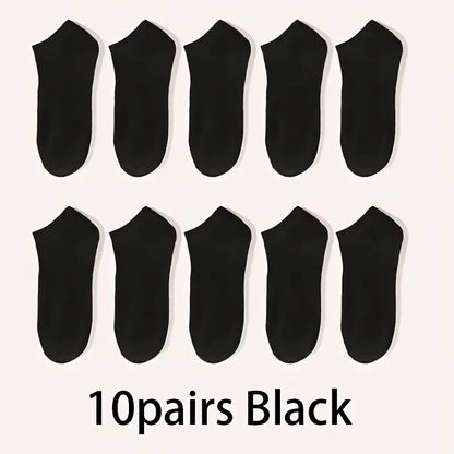Unisex Comfort Fit Ankle Socks Breathable Low Cut 5 Pack