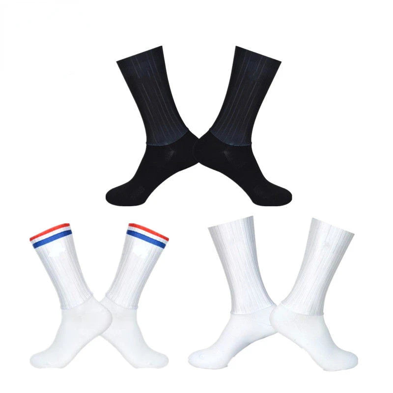Aero Anti Slip Silicone Cycling Socks Men Bicycle Sport