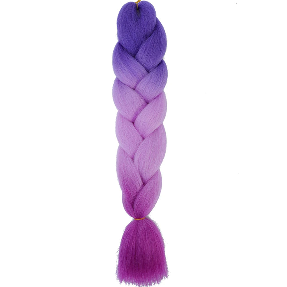 24 Inch Jumbo Braiding Hair Synthetic Afro Ombre Extensions