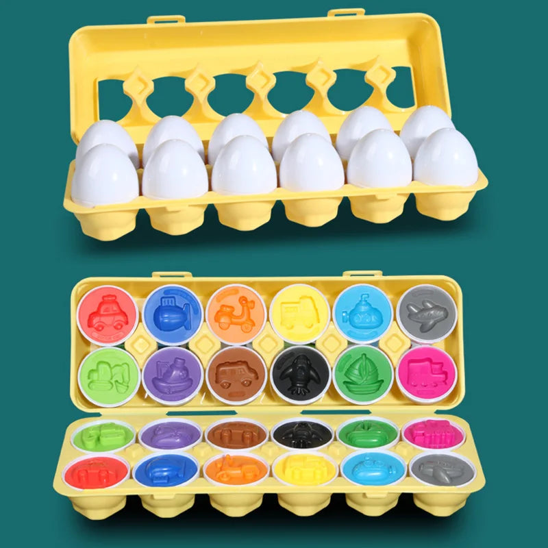 Matching Shape Egg Screws Toy Montessori Color Sorter