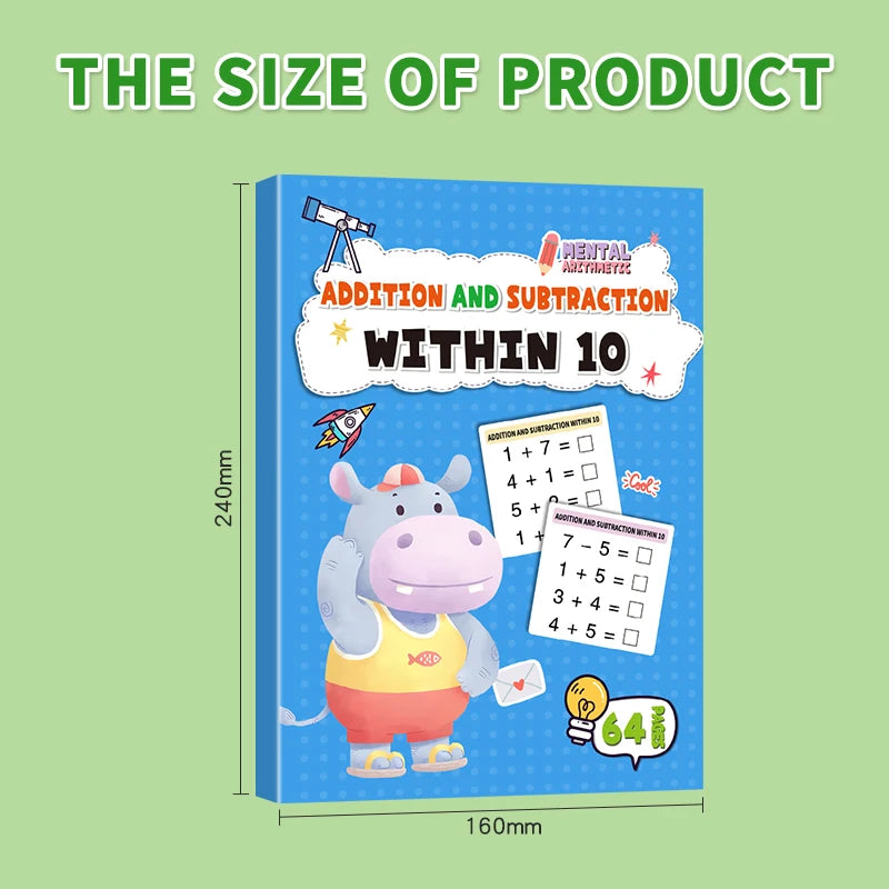 Children Math Exercise Workbook Addition Subtraction Book