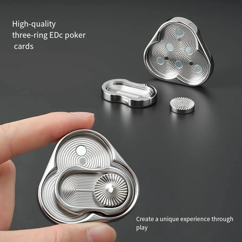 Triangle Fidget Push Coin Spinner Metal EDC Decompression Toy