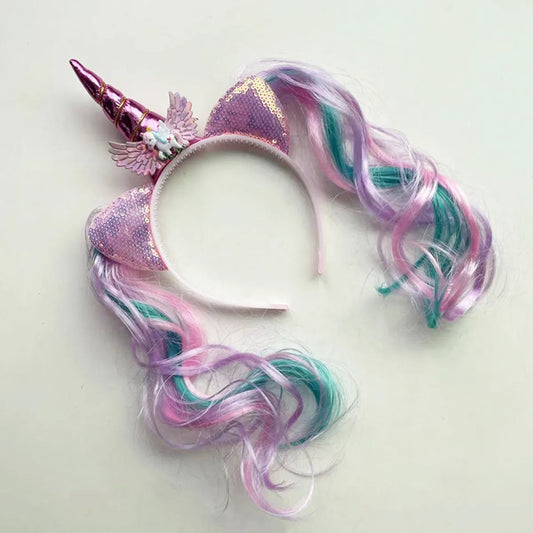 Unicorn Birthday Girl Headband Cute Kids Party Headwear