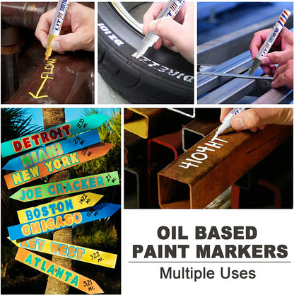 Waterproof Permanent Paint Marker Set 3mm Oil Based Pens