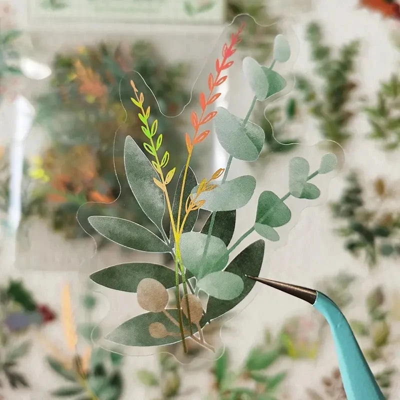 Vintage Plant Botanical PET Stickers Floral Scrapbooking Labels