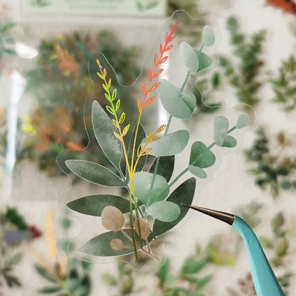 Vintage Plant Botanical PET Stickers Floral Scrapbooking Labels