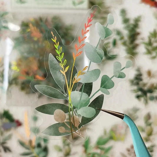 Vintage Plant Botanical PET Stickers Floral Scrapbooking Labels