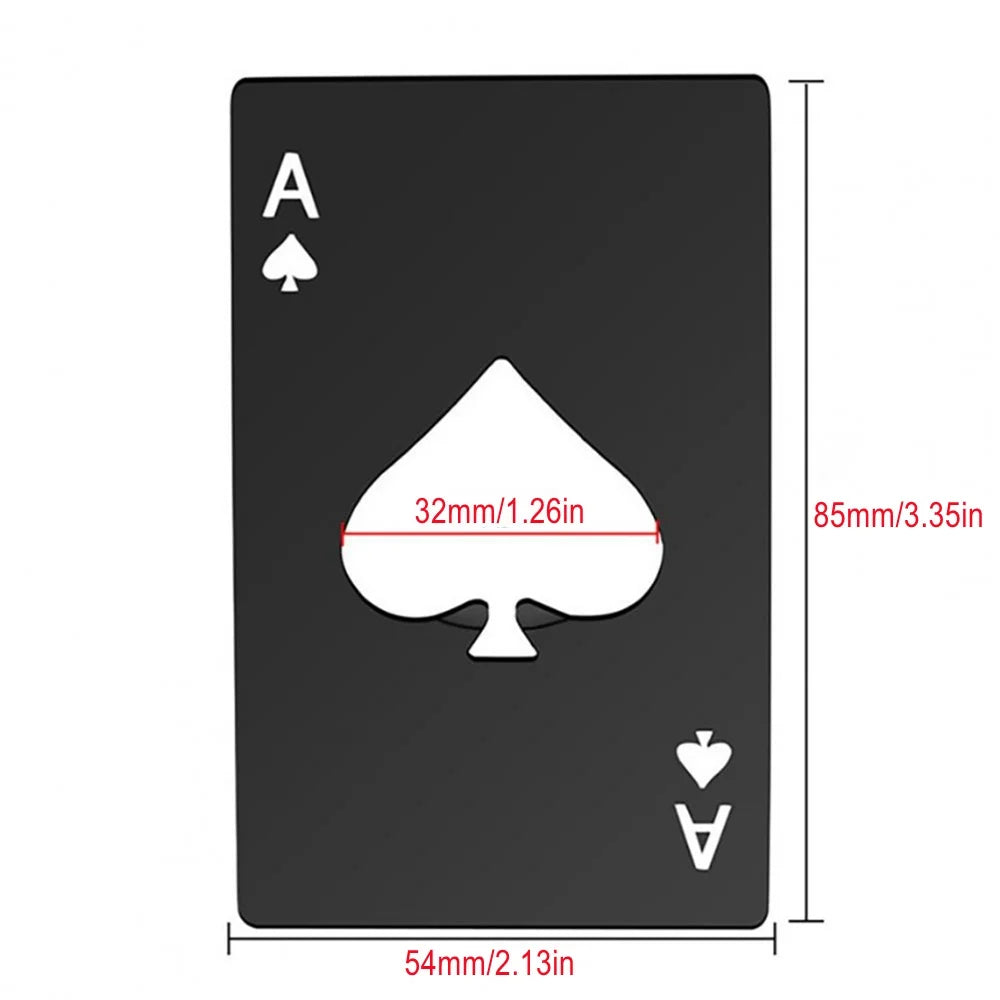 1Pcs Creative Poker Shaped Bottle Can Opener Stainless Steel Credit Card Size Bar Restaurant Beer Metal Opening Tool Gift