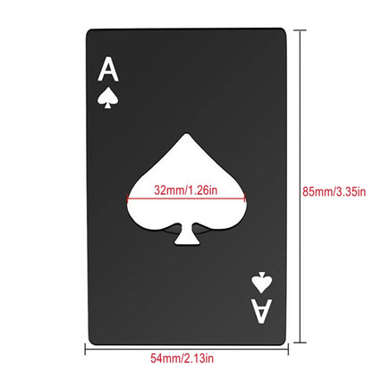 1Pcs Creative Poker Shaped Bottle Can Opener Stainless Steel Credit Card Size Bar Restaurant Beer Metal Opening Tool Gift