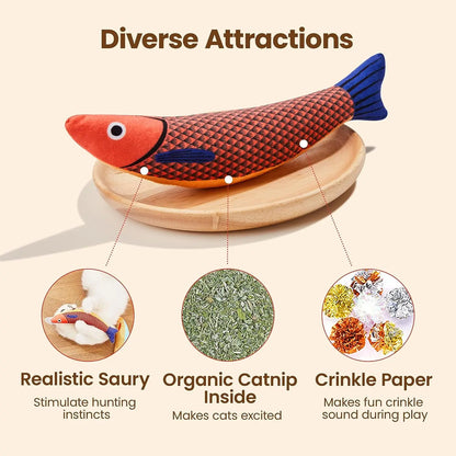 Catnip Fish Cat Plush Toy Interactive Teeth Grinding Chew