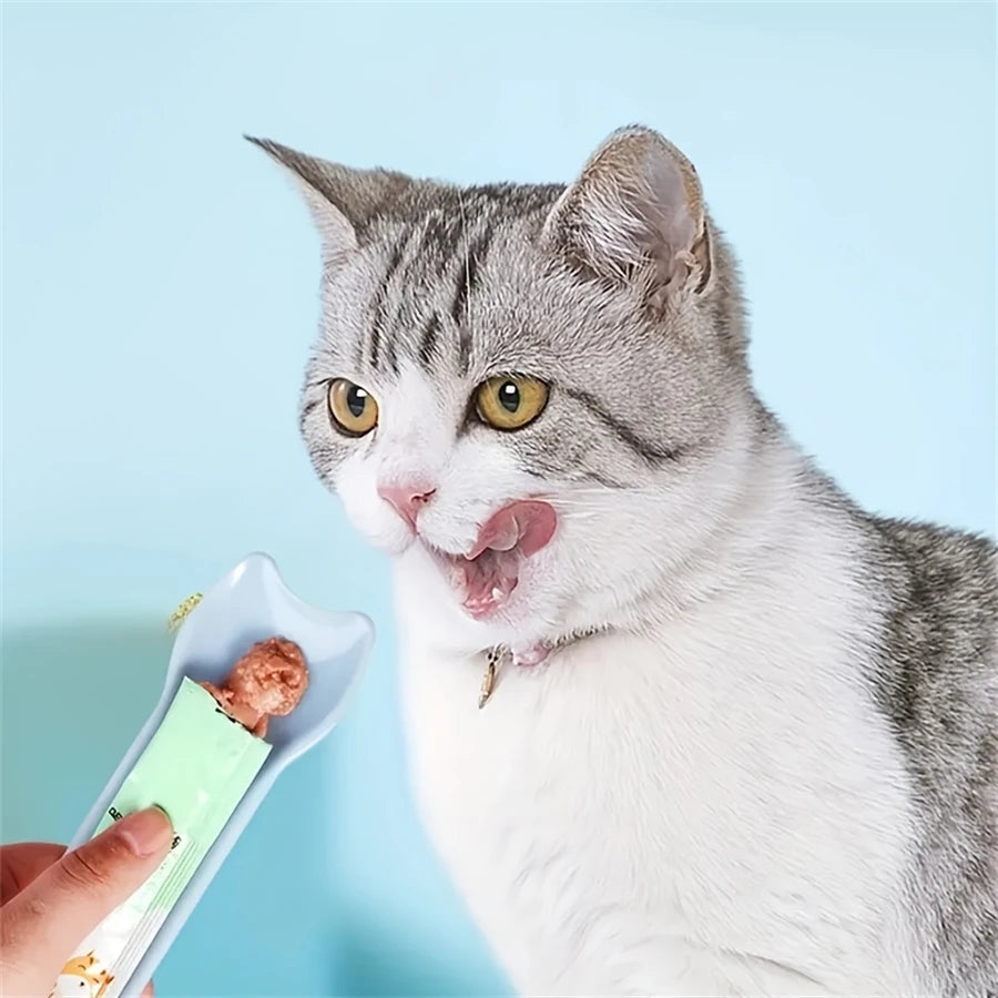 Cat Strip Squeeze Spoon Feeder Wet Treat Dispenser