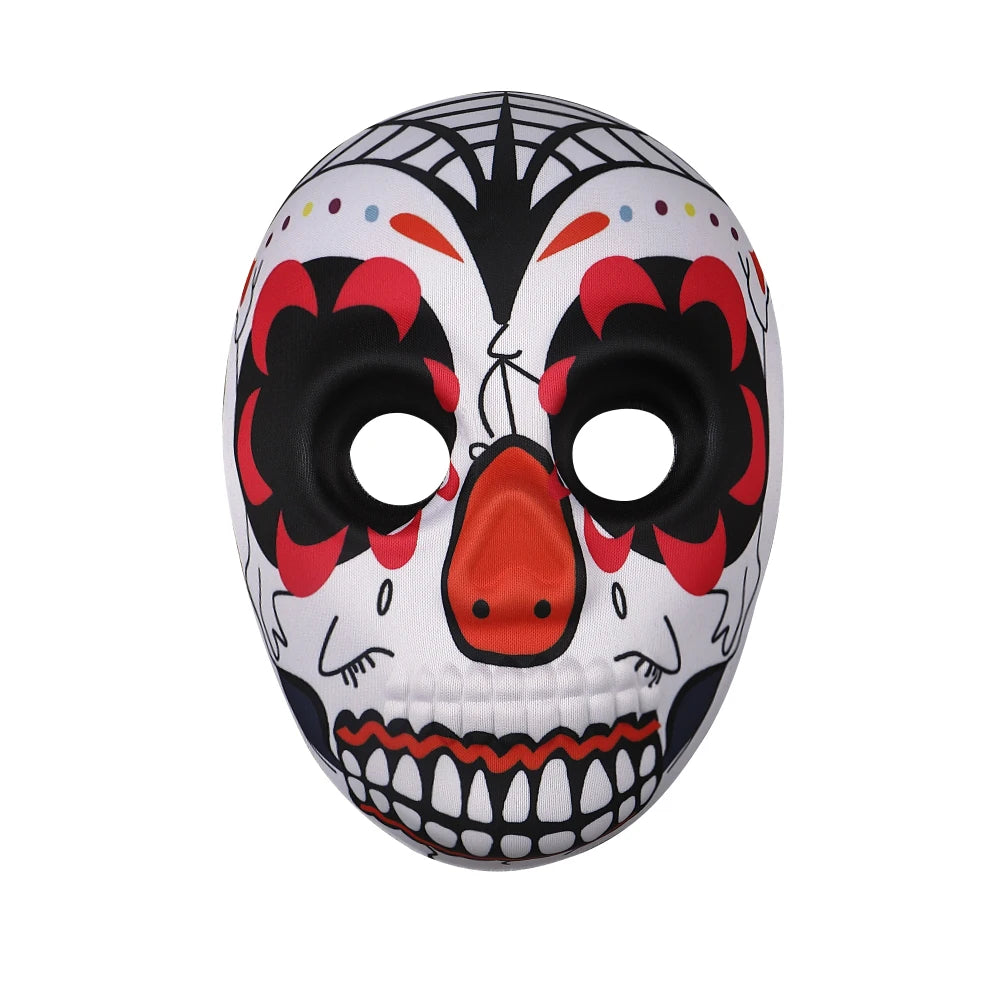2023 Masks Mexican Day of The Dead Skull Mask Cosplay Halloween Skeletons Print Masks Dress Up Purim Party Costume Prop