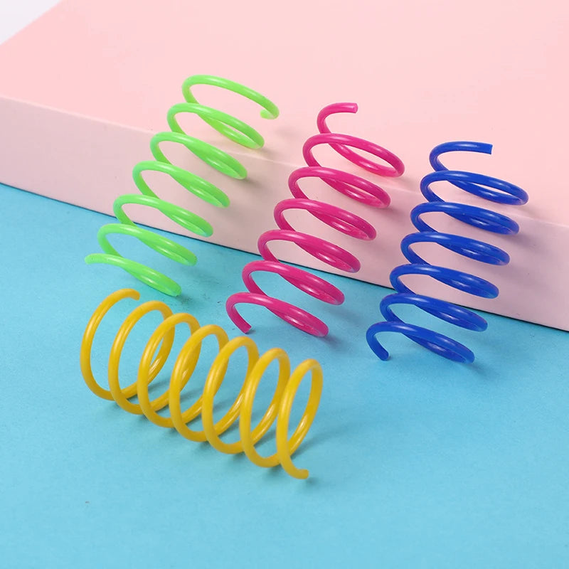 Heavy Gauge Cat Spring Toy Colorful Coil Spiral