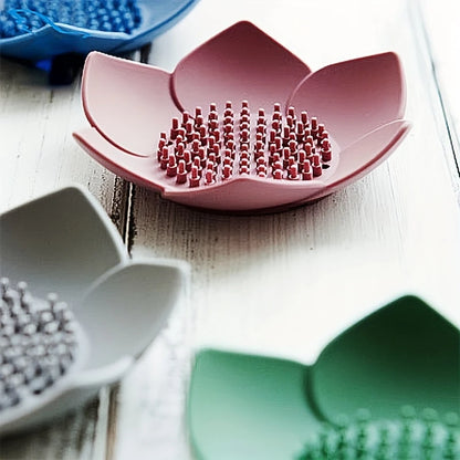 Bathroom Soap Box Lotus Design Silicone Soap Holder
