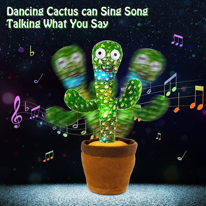 Dancing Cactus Toy Talking Plushie with 120 Songs