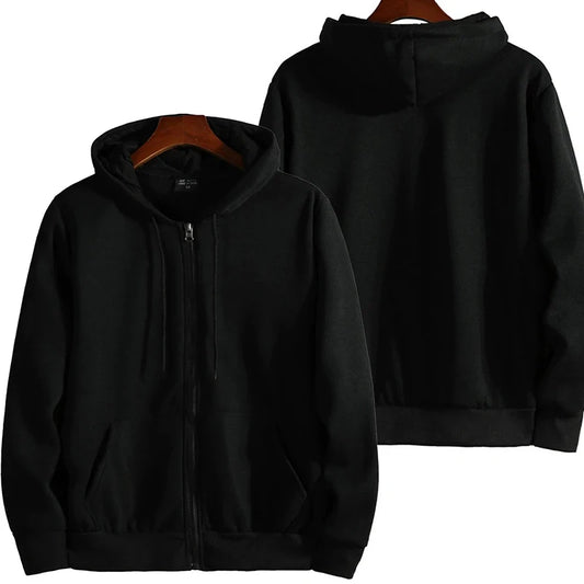 Zipper Hoodies Long Sleeve Hooded Sweatshirt Mens Loose Fit