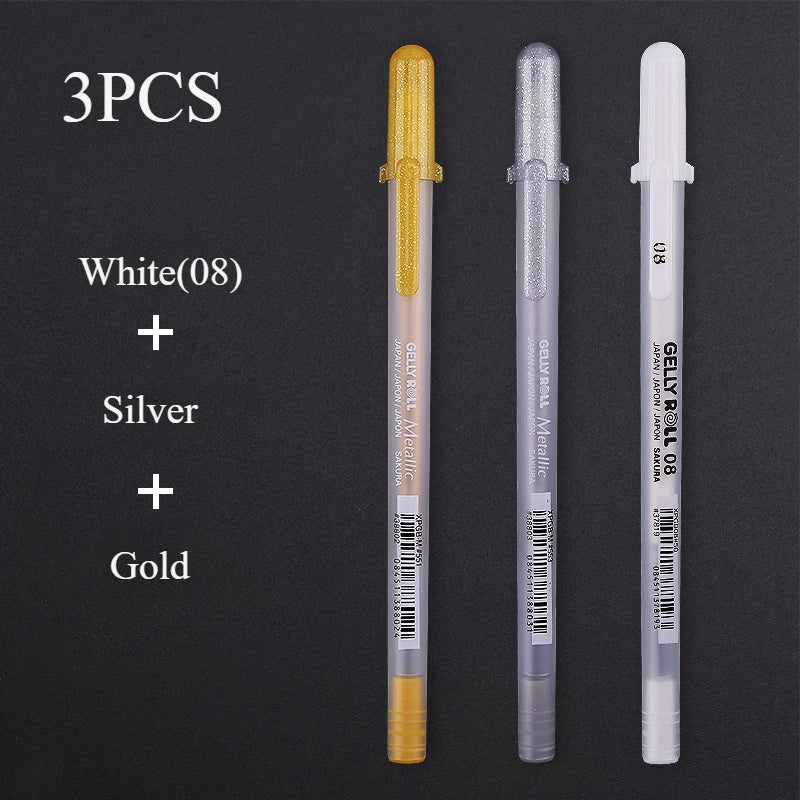 White Gel Pens For Art Opaque Highlight Markers Fine Medium Bold