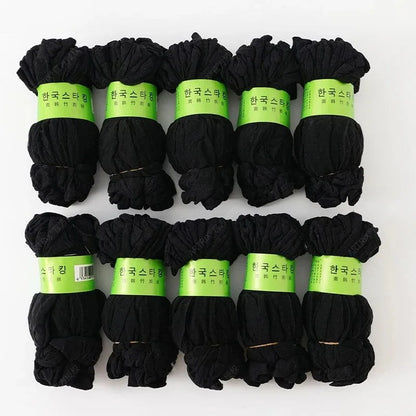 Transparent Summer Socks Ultrathin Women Elastic Crystal
