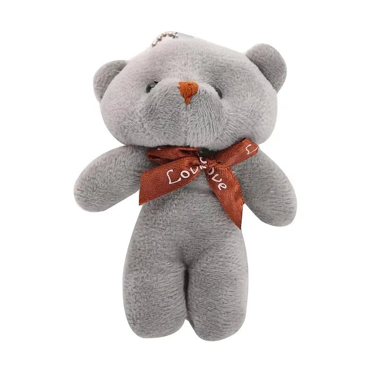 Mini Teddy Bear Plush Keychain Bow Tie Bear Pendant 10 Pack