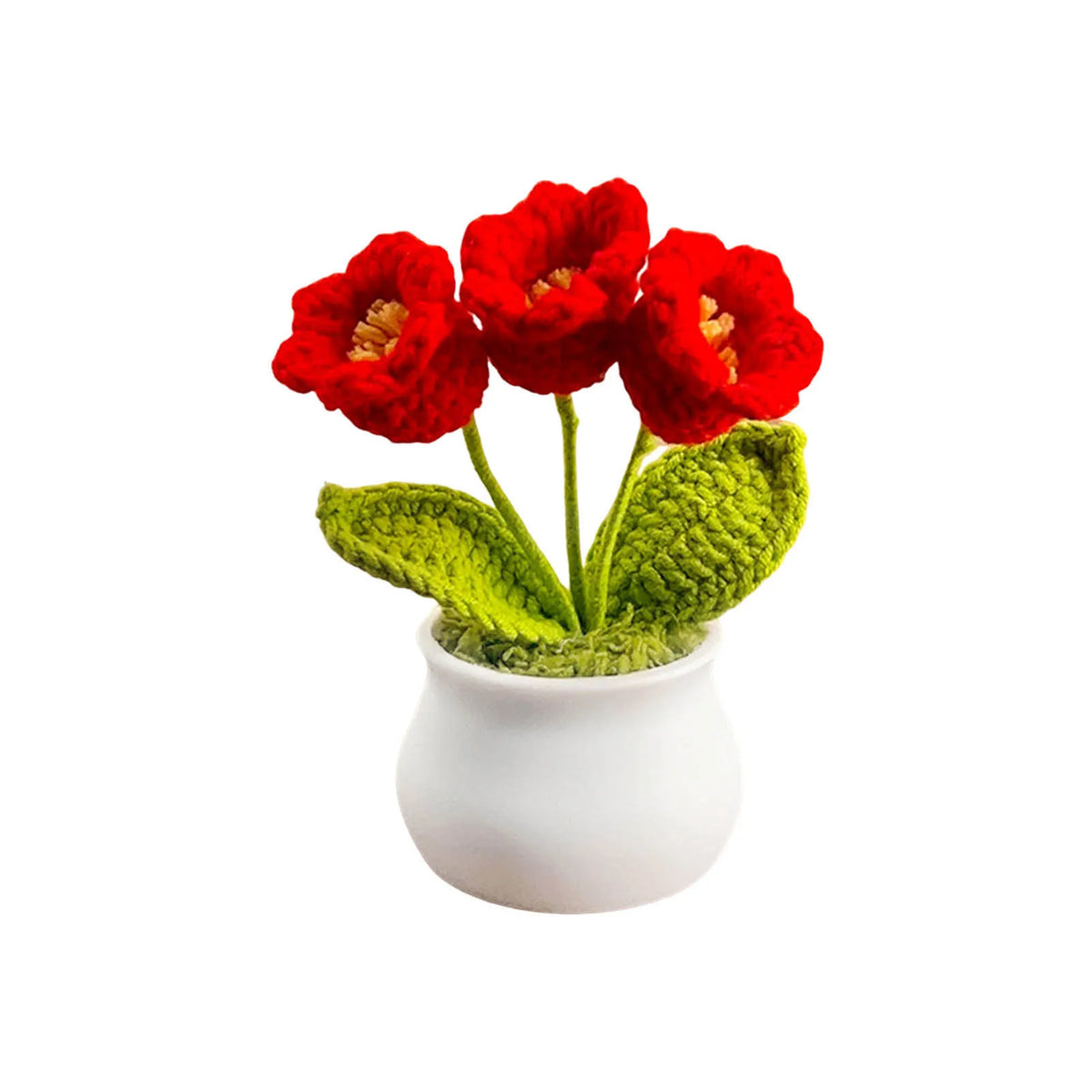 Crochet Sunflower Car Decor Hand Knitted Potted Flower