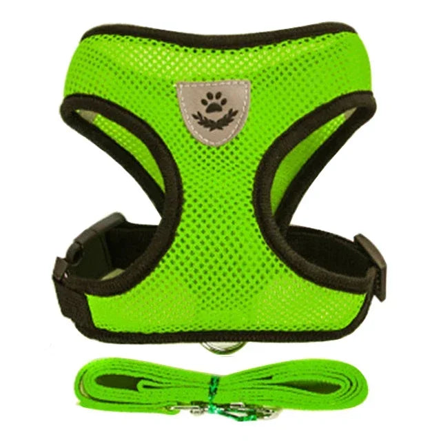 Adjustable Mesh Pet Harness with Leash Small Dogs