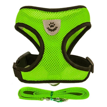 Adjustable Mesh Pet Harness with Leash Small Dogs