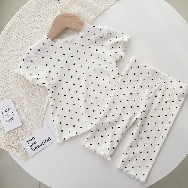 Baby Girls Floral Summer Pajamas Set Short Sleeve