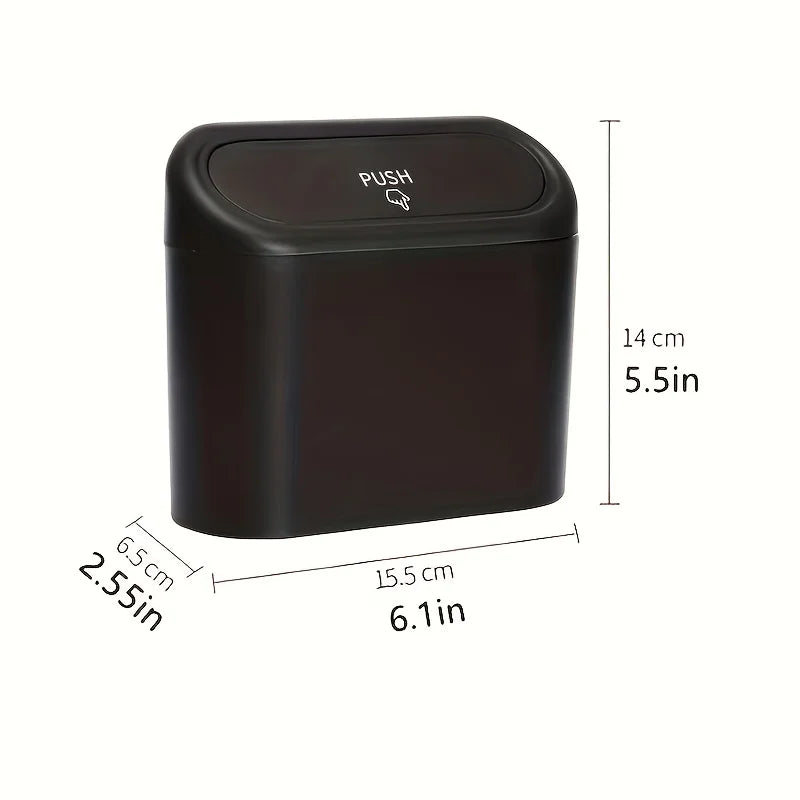 Mini Car Trash Can Pressing Type Vehicle Garbage Bin