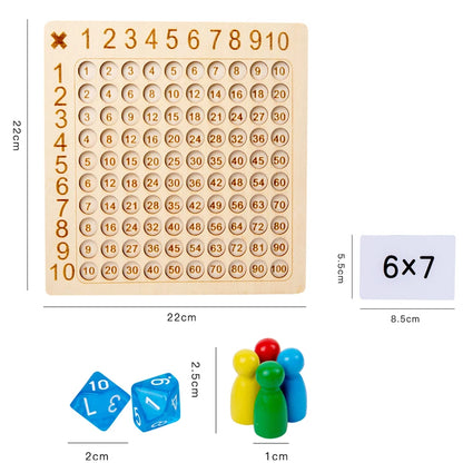 Wooden Multiplication Board Game Montessori Math Toy