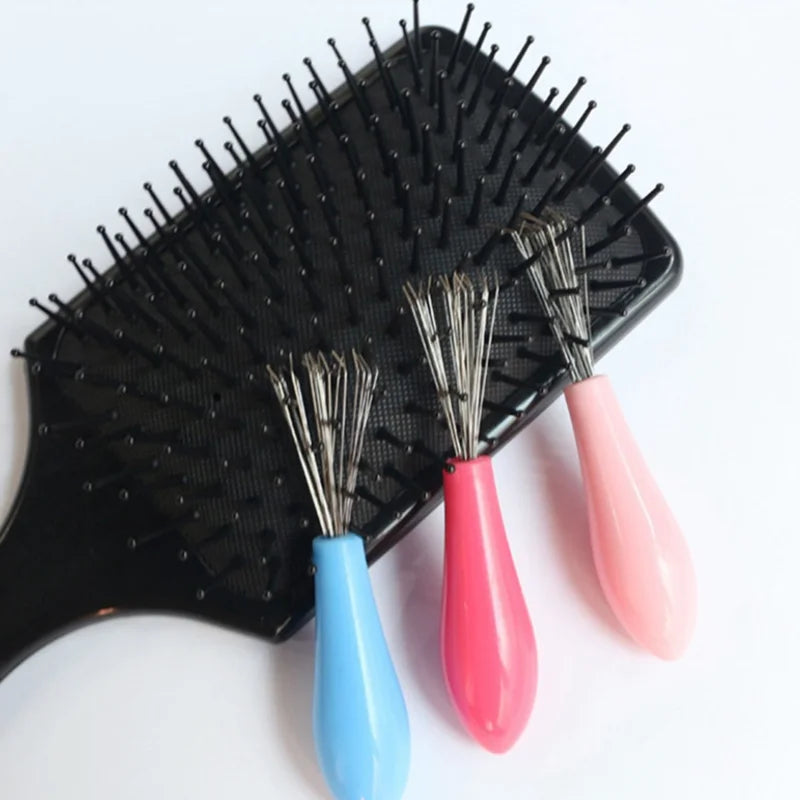 Comb Hair Brush Cleaner Plastic Handle Hair Remover Tool