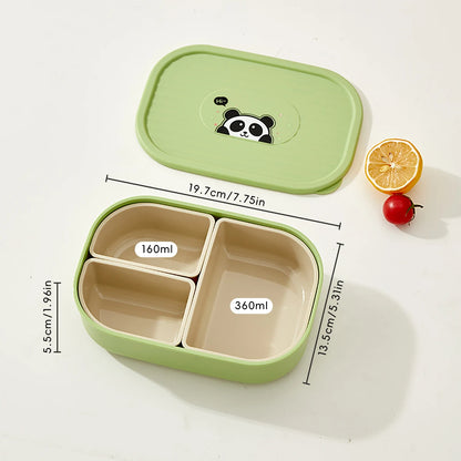 3 Grids Microwave Plastic Lunch Box Detachable Fruit Bento Box