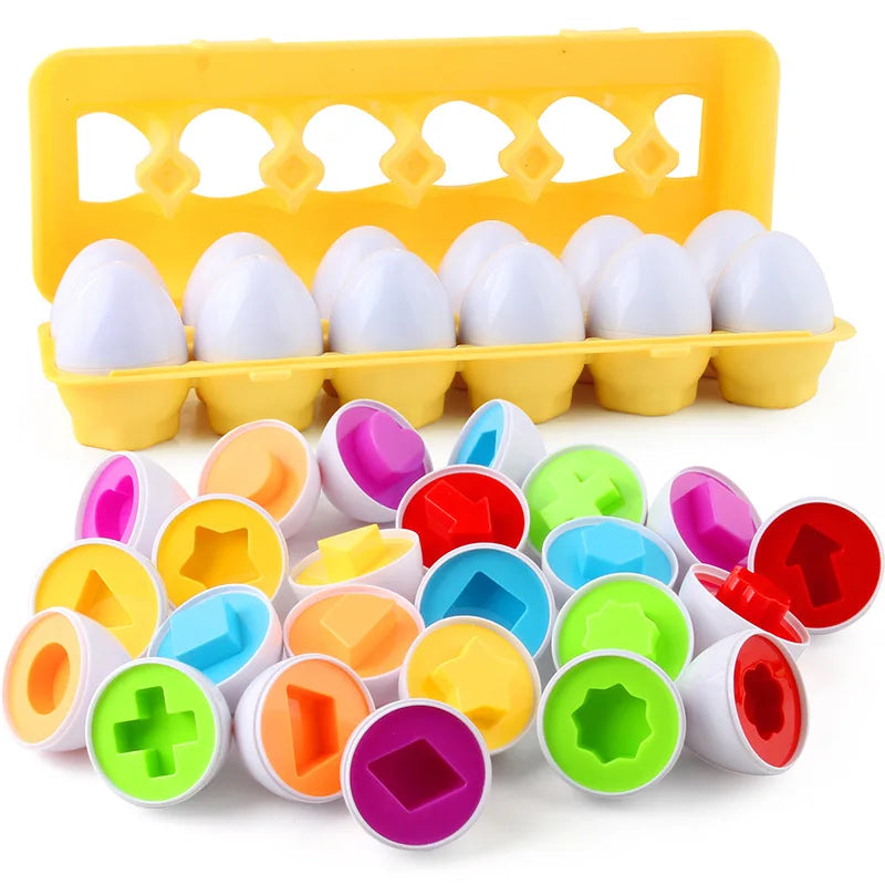 Matching Shape Egg Screws Toy Montessori Color Sorter