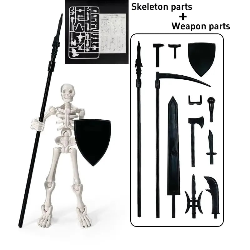 Halloween Toys Decor Multi-Jointed Movable Skeleton Action Figure Weapon Fit For Dummy Lucky 13 Action Figure Accessories