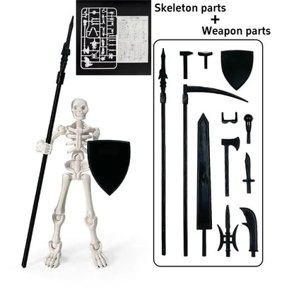 Halloween Toys Decor Multi-Jointed Movable Skeleton Action Figure Weapon Fit For Dummy Lucky 13 Action Figure Accessories