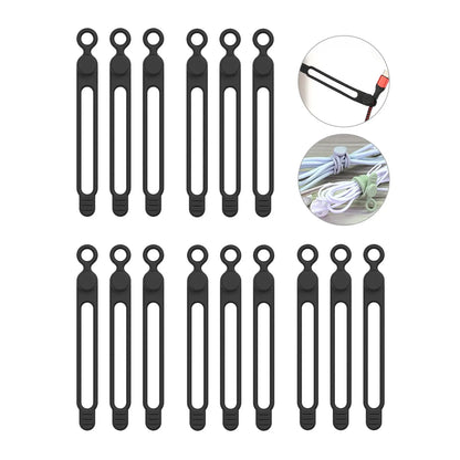 Silicone Cable Ties Reusable Cord Organizer Elastic Wire Straps