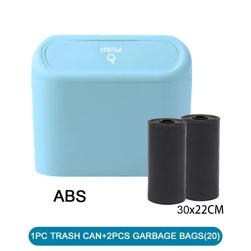 Leakproof Mini Car Trash Can Compact Vehicle Garbage Bin Set