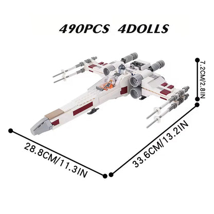 New MOC Space Battle X Spaceship Vehicle Building Blocks Model, Home Decor Ornament, Festival Gift