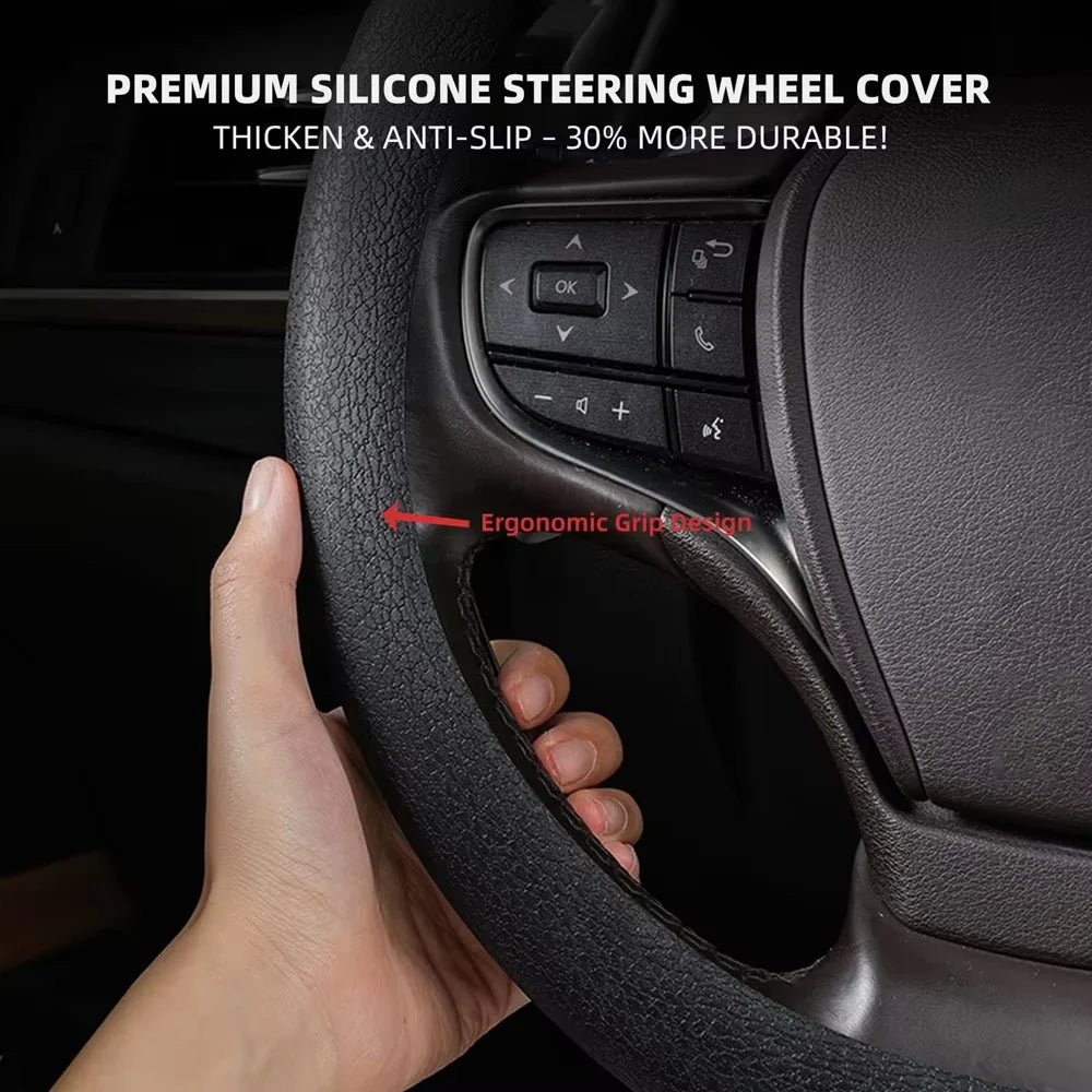 Silicone Steering Wheel Cover Anti Slip Car Grip 14-16 Inch