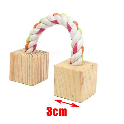 Natural Wooden Small Animal Chew Toys Rabbit Roller