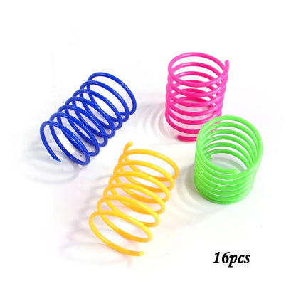 Heavy Gauge Cat Spring Toy Colorful Coil Spiral