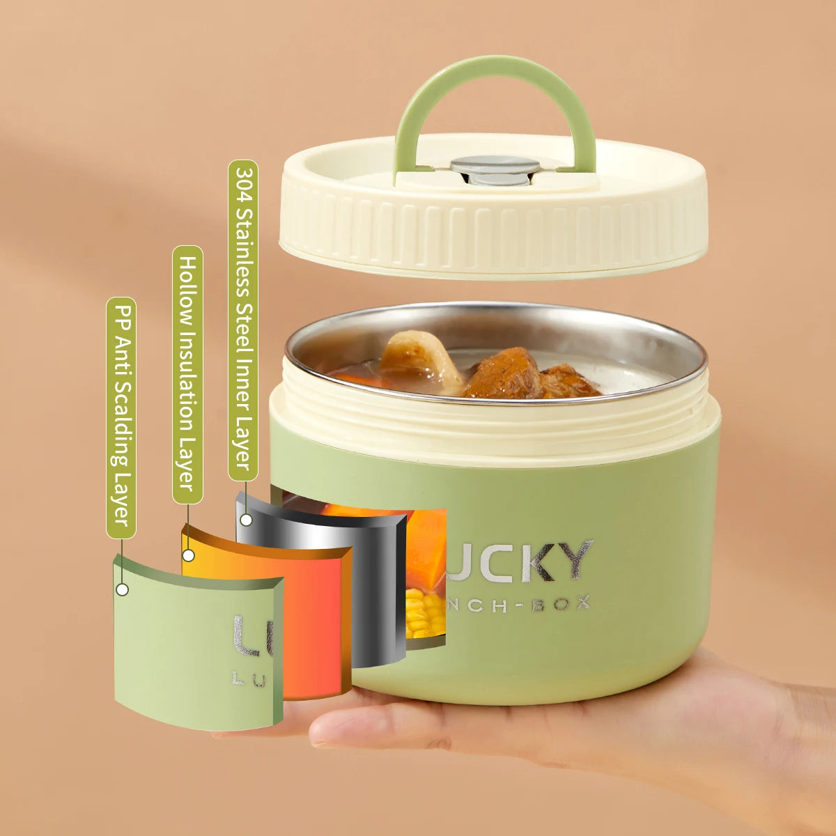 Sealed Thermal Stainless Steel Bento Box Microwavable Food Container