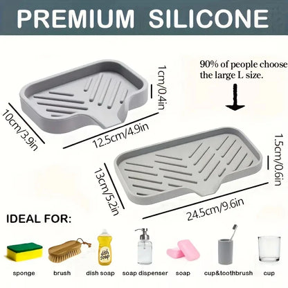 Silicone Faucet Mat Kitchen Sink Splash Guard Tray Drain Pad