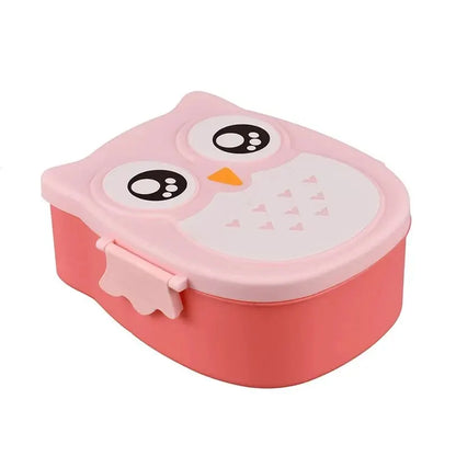 Owl Shaped Kids Bento Lunch Box Compartment School Food Container 1050ml