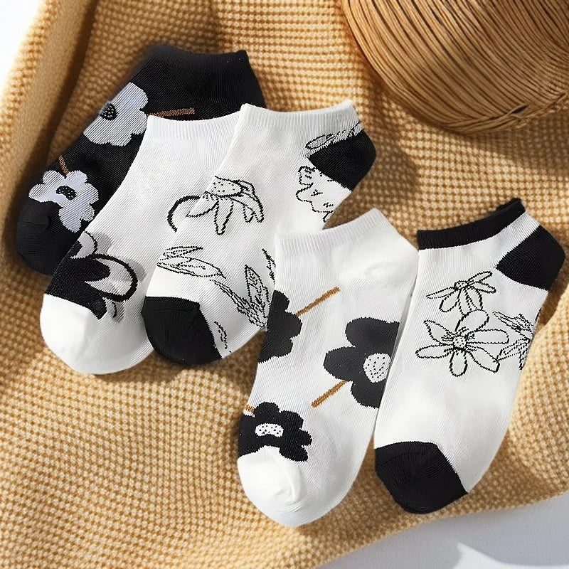 Avocado Flower Crew Ankle Socks Women's Low Cut Boat