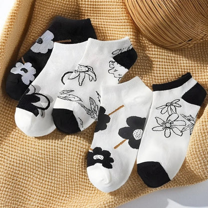 Avocado Flower Crew Ankle Socks Women's Low Cut Boat