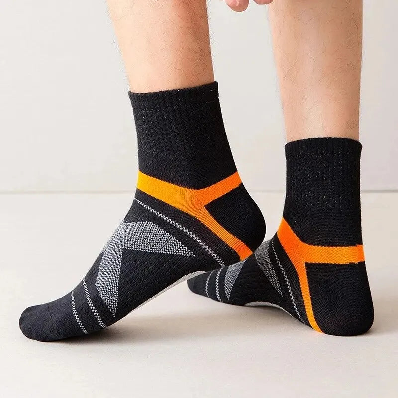 Men's Socks Hiking Black Sports Basketball Running 3 Pairs