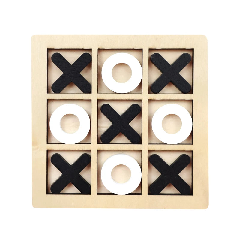 Wooden Tic Tac Toe Game Mini Educational Chess Toy