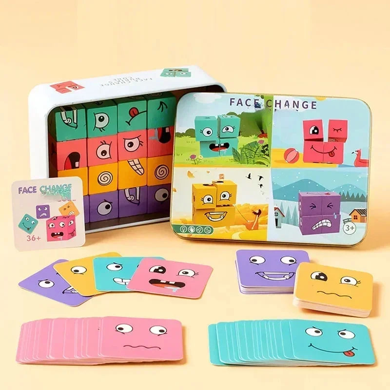 Face Changing Building Blocks Expression Matching Game