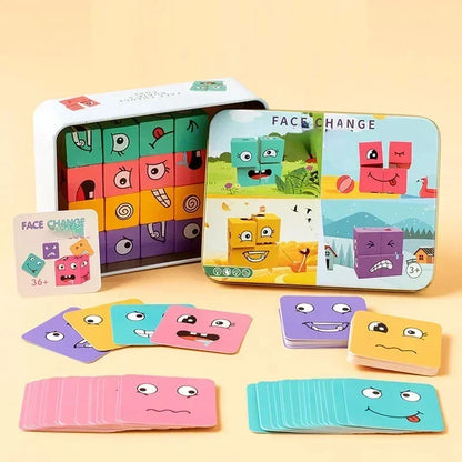 Face Changing Building Blocks Expression Matching Game