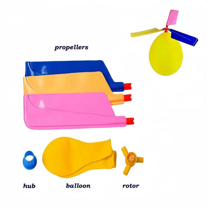 Balloon Helicopter Propeller Toy DIY Whistle Set